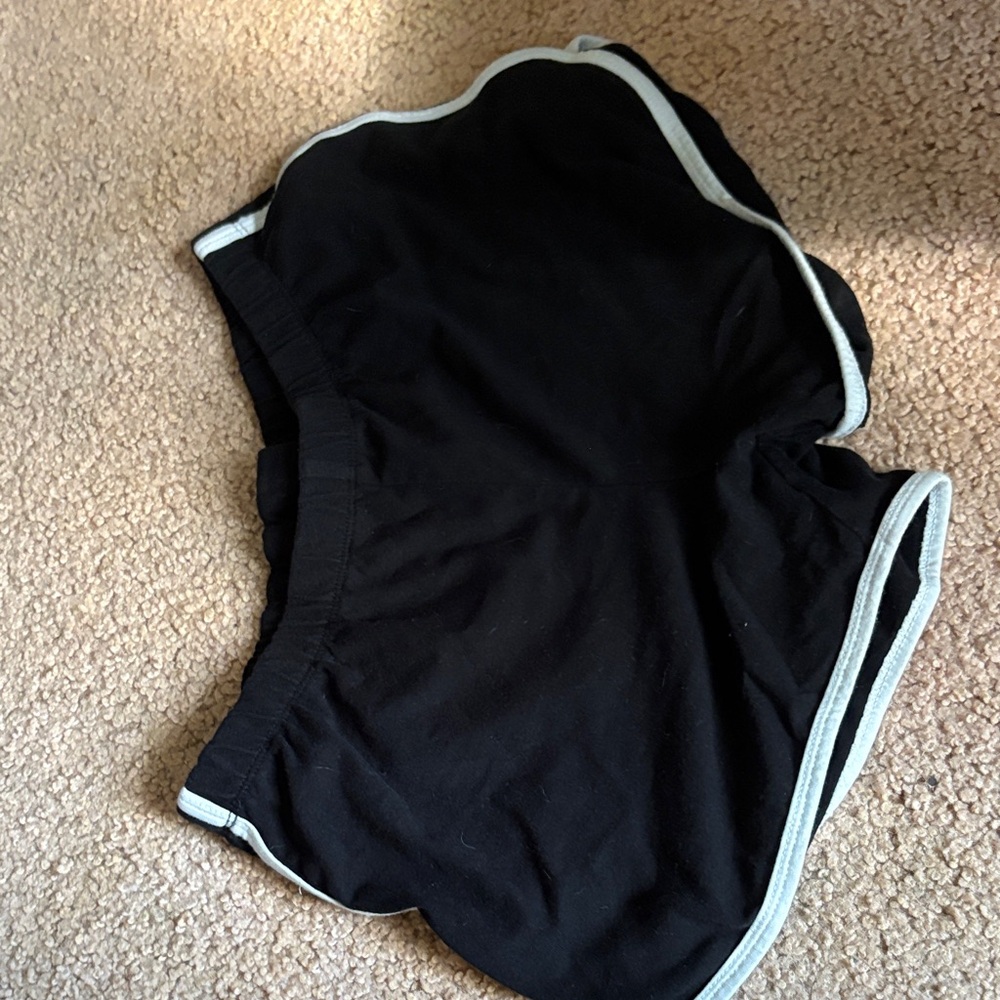 Popular Basics Black Shorts with White Edging